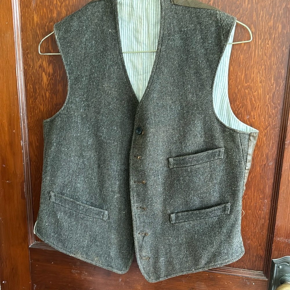 Antique vest missing one button ( two are not sewn on, but in pocket)